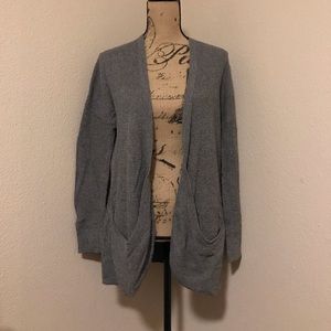 Charcoal Gray Waffle Knit Cardigan